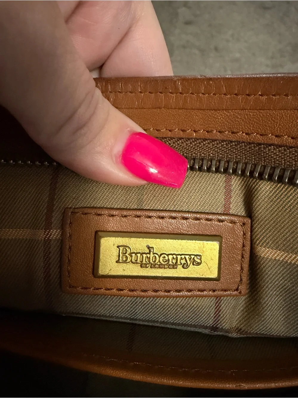 Burberry Tan Pebble-Grain Leather Tote